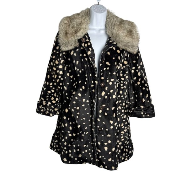 Anthropologie Elevenses size 6 Snowlake “Draconid Coat” Faux Fur Collar Jacket - Picture 3 of 12